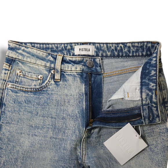 NWT Pistola Aline High-Rise Acid Wash Raw Hem Skinny Crop Jeans Sz. 26x25 June - Picture 7 of 12